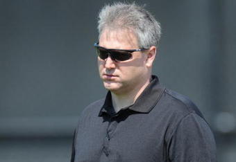 JACKSONVILLE, FL - MAY 1:  General manager Gene Smith of the Jacksonville Jaguars watches play May 1, 2009 at a team minicamp near Jacksonville Municipal Stadium in Jacksonville, Florida.  (Photo by Al Messerschmidt/Getty Images)