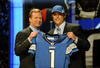 NEW YORK - APRIL 25:  NFL Commissioner Roger Goodell stands with Detroit Lions #1 draft pick Matthew Stafford at  Radio City Music Hall for the 2009 NFL Draft on April 25, 2009 in New York City  (Photo by Jeff Zelevansky/Getty Images)