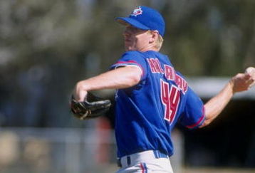 18 Feb 1998: Roy Halliday #44 of the Toronto Blue Jays at Spring Training in Dunedin, Florida.