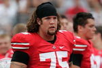 COLUMBUS, OH - SEPTEMBER 8:  Alex Boone #75 of the Ohio State Buckeyes looks on during the game against the Akron Zips at Ohio Stadium on September 8, 2007 in Columbus, Ohio. Ohio State won 20-2. (Photo by David Maxwell/Getty Images)