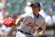 OAKLAND, CA - JULY 1:  Fu-Te Ni #59 of the Detroit Tigers pitches against the Oakland Athletics during a Major League Baseball game on July 1, 2009 at the Oakland Coliseum in Oakland, California. (Photo by Jed Jacobsohn/Getty Images)