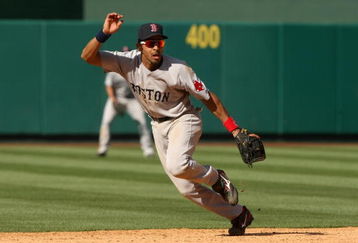 ANAHEIM, CA - MAY 14: Shortstop Julio Lugo #23 of the Boston Red Sox plays in the field against the Los Angeles Angels of Anaheim on May 14, 2009 at Angel Stadium in Anaheim, California.   The Angels won 5-4 in 12 innings.  (Photo by Stephen Dunn/Getty Images)