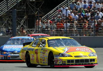 PORTLAND, OR - JULY 19: Jim Inglebright leads some cars through the Chicane during the NASCAR Camping World Series West BI-MART Salute to the Troops 125 at Portland International Raceway on July 19, 2009 in Portland, Oregon. Inglebright won the race. (Photo by Steve Dykes/Getty Images for NASCAR)