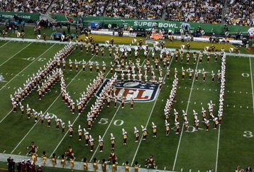 TAMPA, FL - FEBRUARY 01:  A marching band performs during the pre-game show prior to the start of Super Bowl XLIII between the Arizona Cardinals and the Pittsburgh Steelers on February 1, 2009 at Raymond James Stadium in Tampa, Florida.  (Photo by Doug Benc/Getty Images)