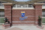 SURPRISE, AZ - MARCH 04: The Kansas City Royals logo is seen outside of the team offices before the spring training game against the Texas Rangers at Surprise Stadium on March 4, 2009 in Surprise, Arizona.  (Photo by Christian Petersen/Getty Images)