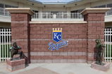 SURPRISE, AZ - MARCH 04: The Kansas City Royals logo is seen outside of the team offices before the spring training game against the Texas Rangers at Surprise Stadium on March 4, 2009 in Surprise, Arizona.  (Photo by Christian Petersen/Getty Images)