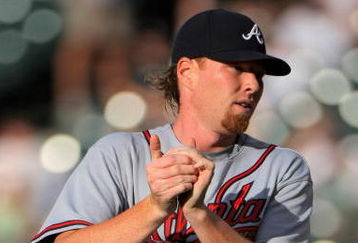 DENVER - JULY 09:  Starting pitcher Tommy Hanson #48 of the Atlanta Braves delivers against the Colorado Rockies during MLB action at Coors Field on July 9, 2009 in Denver, Colorado. The Rockies defeated the Braves 7-6.  (Photo by Doug Pensinger/Getty Images)