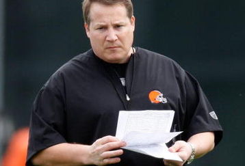 BEREA, OH - MAY 02:  Head coach Eric Mangini of the Cleveland Browns looks on  during rookie mini camp at the Cleveland Browns Training and Administrative Complex on May 2, 2009 in Berea, Ohio.  (Photo by Gregory Shamus/Getty Images)