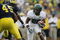 ANN ARBOR, MI - SEPTEMBER 08:  Andre Crenshaw #22 of the Oregon Ducks runs the ball against the Michigan Wolverines during their game on September 8, 2007 at Michigan Stadium in Ann Arbor, Michigan.  The Ducks defeated the Wolverines 39-7. (Photo By Gregory Shamus/Getty Images)  