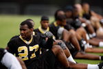 METAIRIE, LA - MAY 08:  Malcom Jenkins #27 of the New Orleans Saints works out during the Rookie Minicamp at the New Orleans Saints Training Facility on May 8, 2009 in Metairie, Louisiana.  (Photo by Chris Graythen/Getty Images)