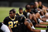METAIRIE, LA - MAY 08:  Malcom Jenkins #27 of the New Orleans Saints works out during the Rookie Minicamp at the New Orleans Saints Training Facility on May 8, 2009 in Metairie, Louisiana.  (Photo by Chris Graythen/Getty Images)