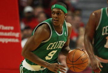 CHICAGO - APRIL 26: Rajon Rondo #9 of the Boston Celtics brings the ball upcourt against the Chicago Bulls in Game Four of the Eastern Conference Quarterfinals during the 2009 NBA Playoffs at the United Center on April 26, 2009 in Chicago, Illinois. The Bulls defeated the Celtics 121-118 in double-overtime. NOTE TO USER: User expressly acknowledges and agreees that, by downloading and/or using this Photograph, User is consenting to the terms and conditions of the Getty Images License Agreement. (Photo by Jonathan Daniel/Getty Images)