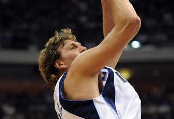 DALLAS - APRIL 25:  Forward Dirk Nowitzki #41 of the Dallas Mavericks during play against the San Antonio Spurs in Game Four of the Western Conference Quarterfinals during the 2009 NBA Playoffs at American Airlines Center on April 25, 2009 in Dallas, Texas. NOTE TO USER: User expressly acknowledges and agrees that, by downloading and or using this photograph, User is consenting to the terms and conditions of the Getty Images License Agreement.  (Photo by Ronald Martinez/Getty Images)