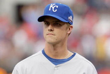 ST. LOUIS, MO - JULY 14: American League All-Star Zack Greinke of Kansas City Royals looks on during the lineup before the 2009 MLB All-Star Game at Busch Stadium on July 14, 2009 in St Louis, Missouri. (Photo by Pool/Getty Images)