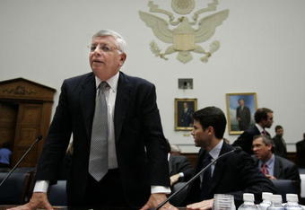 WASHINGTON - MAY 19:  National Basketball Association Commissioner David Stern stands after testifying about steroid use in professional sports before the House Committee on Government Reform on Capitol Hill May 19, 2005 in Washington, DC. Congress members questioned Stern and other witnesses about the NBA's steroid testing program and were critical of its efficacy.  (Photo by Chip Somodevilla/Getty Images)