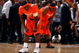 NEW YORK - MARCH 12:  Jonny Flynn #10 and Paul Harris #11 of the Syracuse Orange look on during the 4th overtime against the Connecticut Huskies during the quarterfinals of the Big East Tournament at Madison Square Garden on March 12, 2009 in New York City.  (Photo by Jim McIsaac/Getty Images)