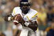 TAMPA, FL - SEPTEMBER 28: Jarrett Brown #16 of the West Virginia Mountaineers looks to pass the ball during the game against the University of South Florida Bulls at Raymond James Stadium September 28, 2007 in Tampa Florida. (Photo by Marc Serota/Getty Images)