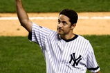 NEW YORK - SEPTEMBER 18:  Mike Mussina #35 of the New York Yankees waves to the crowd after being taken out of the game in the seventh inning against the Chicago White Sox on September 18, 2008 at Yankee Stadium in the Bronx borough of New York City.  (Photo by Chris McGrath/Getty Images)