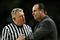 LOUISVILLE, KY - JANUARY 12: Game official Jim Burr talks with Mike Brey, the Head Coach of the Notre Dame Fighting Irish, during the Big East Conference game against the Louisville Cardinals on January 12, 2009 at Freedom Hall in Louisville, Kentucky.  (Photo by Andy Lyons/Getty Images)