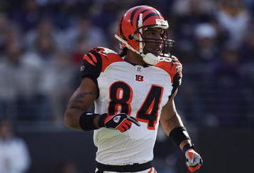 BALTIMORE - NOVEMBER 5:  T.J. Houshmanzadeh #84 of the Cincinnati Bengals runs during the game against the Baltimore Ravens at M&T Bank Stadium on November 5, 2006 in Baltimore, Maryland.  The Ravens defeated the Bengals 26-20. (Photo by Harry How/Getty Images)