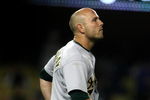 LOS ANGELES - JUNE 18:   Matt Holliday #5 of the Oakland Athletics takes the field after striking out to end the eighth inning against the Los Angeles Dodgers on June 18, 2009 at Dodger Stadium in Los Angeles, California. The Dodgers won 3-2.  (Photo by Stephen Dunn/Getty Images)