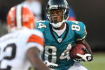 JACKSONVILLE, FL - OCTOBER 26:  Troy Williamson #84 of the Jacksonville Jaguars runs for yardage in a game against the Cleveland Browns at Jacksonville Muncipal Stadium on October 26, 2008 in Jacksonville, Florida.  (Photo by Sam Greenwood/Getty Images)