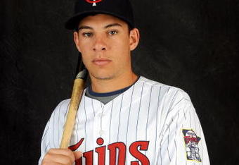 FORT MYERS, FL - FEBRUARY 23: Danny Valencia #79 of the Minnesota Twins poses during photo day at the Twins spring training complex on February 23, 2008 in Fort Myers, Florida. (Photo by Rob Tringali/Getty Images)