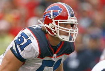 KANSAS CITY, MO - NOVEMBER 23:  Paul Posluszny #51 of the Buffalo Bills gets ready to move at the snap during the game against the Kansas City Chiefs on November 23, 2008 at Arrowhead Stadium in Kansas City, Missouri. (Photo by Jamie Squire/Getty Images)