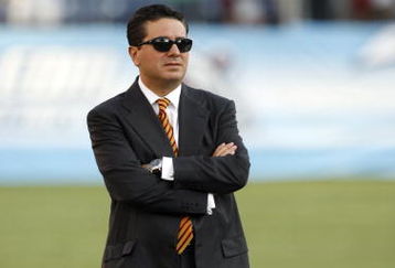 NASHVILLE, TN - AUGUST 11: Daniel Snyder, owner fo the Washington Redskins watches from the sideline during warmups before a preseason game on August 11, 2007 at LP Field in Nashville, Tennessee. The Redskins beat the Titans 14-6. (Photo by Joe Murphy/Getty Images)