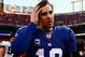 EAST RUTHERFORD, NJ - JANUARY 11: Eli Manning #10 of the New York Giants walks off the field after losing to the Philadelphia Eagles during the NFC Divisional Playoff Game on January 11, 2009 at Giants Stadium in East Rutherford, New Jersey.The Eagles won the game by a score of 23-11. (Photo by Chris McGrath/Getty Images)