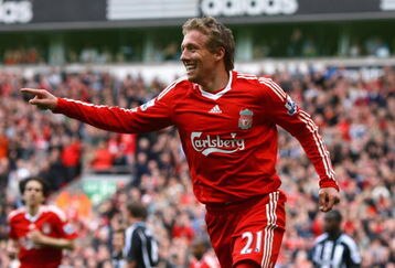 LIVERPOOL, UNITED KINGDOM - MAY 03:  Lucas of Liverpool celebrates scoring his team's third goal during the Barclays Premier League match between Liverpool and Newcastle United at Anfield on May 3, 2009 in Liverpool, England.  (Photo by Alex Livesey/Getty Images)