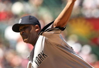 ANAHEIM, CA - JULY 12:  Pitcher C.C. Sabathia #52 of the New York Yankees throws a pitch against the Los Angeles Angels of Anaheim on July 12, 2009 at Angel Stadium in Anaheim, California. The Angels won 5-4.  (Photo by Stephen Dunn/Getty Images)