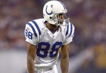MINNEAPOLIS - SEPTEMBER 14:  Marvin Harrison #88 of the Indianapolis Colts gets ready to move at the snap during the game against the Minnesota Vikings at the Metrodome on September 14, 2008 in Minneapolis, Minnesota.  (Photo by: Jeff Gross/Getty Images) 