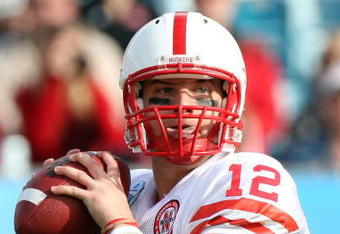 JACKSONVILLE, FL - JANUARY 1:  Quarterback Joe Ganz #12 of the Nebraska Cornhuskers attempts a pass during the Konica Minolta Gator Bowl against the Clemson Tigers at Jacksonville Municipal Stadium January 1, 2009 in Jacksonville, Florida.  (Photo by Sam Greenwood/Getty Images)