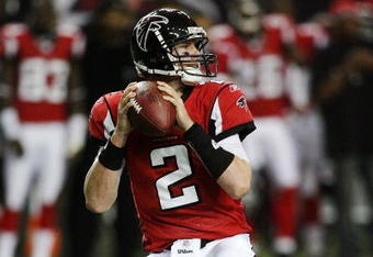 ATLANTA - DECEMBER 28:  Quarterback Matt Ryan #2 of the Atlanta Falcons drops back to throw a pass against the St. Louis Rams at Georgia Dome on December 28, 2008 in Atlanta, Georgia.  The Falcons defeated the Rams 31-27.  (Photo by Doug Benc/Getty Images)
