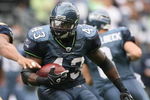 SEATTLE - SEPTEMBER 21:  Leonard Weaver #43 of the Seattle Seahawks carries the ball during the game against the St. Louis Rams on September 21, 2008 at Qwest Field in Seattle, Washington. (Photo by Otto Greule Jr/Getty Images) 