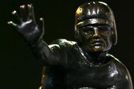 NEW YORK - DECEMBER 09:  The Heisman Trophy was presented to Troy Smith of Ohio State University on December 9, 2006 in New York City.  (Photo by Chris Trotman/Getty Images)