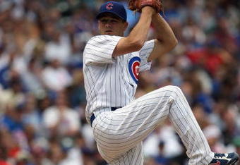 CHICAGO - MAY 29:  Ted Lilly #30 of the Chicago Cubs pitches against the Los Angeles Dodgers during the game on May 29, 2009 at Wrigley Field in Chicago, Illinois. (Photo by Jonathan Daniel/Getty Images) 