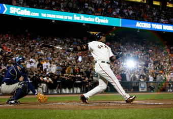 SAN FRANCISCO - SEPTEMBER 26:  Barry Bonds #25 of the San Francisco Giants swings at a pitch during the first inning against the San Diego Padres September 26, 2007 at AT&T Park in San Francisco, California. Tonight will be the final home game for Bonds as a member of the San Francisco Giants.  (Photo by Justin Sullivan/Getty Images)