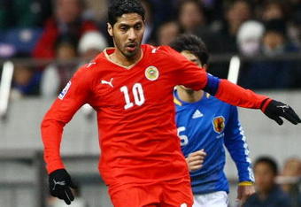 SAITAMA, JAPAN - MARCH 28:  Mohamed Salmeen of Bahrain in action during the 2010 FIFA World Cup Asian qualifier match between Japan and Bahrain at Saitama Stadium on March 28, 2009 in Saitama, Japan.  (Photo by Junko Kimura/Getty Images)