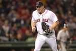 BOSTON - JUNE 11:  Brad Penny #36 of the Boston Red Sox reacts after striking out Hideki Matsui #55 of the New York Yankees in the sixth at Fenway Park on June 11, 2009 in Boston, Massachusetts.  (Photo by Jim Rogash/Getty Images)