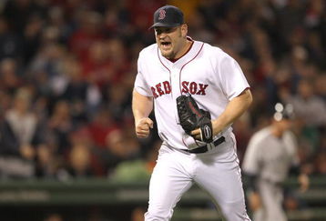 BOSTON - JUNE 11:  Brad Penny #36 of the Boston Red Sox reacts after striking out Hideki Matsui #55 of the New York Yankees in the sixth at Fenway Park on June 11, 2009 in Boston, Massachusetts.  (Photo by Jim Rogash/Getty Images)