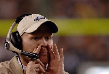 Philadelphia Eagles secondary coach Sean McDermott directs the defense  against the Dallas Cowboys November 14, 2005 at Lincoln Financial Field in Philadelphia.  The Cowboys defeated the Eagles 21 - 20.  (Photo by Al Messerschmidt/Getty Images)