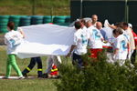 BUDAPEST, HUNGARY - JULY 25:  Felipe Massa of Brazil and Ferrari is airlifted by helicopter following his accident during qualifying for the Hungarian Formula One Grand Prix at the Hungaroring on July 25, 2009 in Budapest, Hungary.  (Photo by Ryan Pierse/Getty Images)
