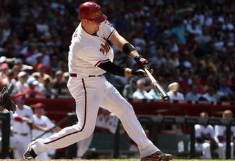 PHOENIX - APRIL 29:  Chris Snyder #19 of the Arizona Diamondbacks bats against the Chicago Cubs during the game at Chase Field on April 29, 2009 in Phoenix, Arizona.  The Diamondbacks defeated the Cubs 10-0.  (Photo by Christian Petersen/Getty Images)