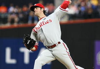 NEW YORK - JUNE 10:  Cole Hamels #35 of the Philadelphia Phillies pitches against the New York Mets during their game on June 10, 2009 at Citi Field in the Flushing neighborhood of the Queens borough of New York City.  (Photo by Al Bello/Getty Images)