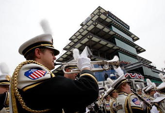 INDIANAPOLIS - MAY 24:  The Purdue marching band performs during the IRL IndyCar Series 93rd running of the Indianapolis 500 on May 24, 2009 at the Indianapolis Motor Speedway in Indianapolis, Indiana.  (Photo by Chris Graythen/Getty Images)