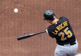 NEW YORK - MAY 09:  Adam LaRoche #25 of the Pittsburgh Pirates bats against the New York Mets on May 9, 2009 at Citi Field in the Flushing neighborhood of the Queens borough of New York City. The Mets defeated the Pirates 10-1.  (Photo by Jim McIsaac/Getty Images)