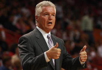 MIAMI - MARCH 18:  Head coach Brian Hill of the Orlando Magic calls a play during the game against the Miami Heat at American Airlines Arena on March 18, 2007 in Miami, Florida.  The Magic won 97-83.  NOTE TO USER: User expressly acknowledges and agrees that, by downloading and/or using this Photograph, user is consenting to the terms and conditions of the Getty Images License Agreement. (Photo by Doug Benc/Getty Images)