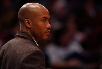 NEW YORK - NOVEMBER 16:  Stephon Marbury of the New York Knicks on the sideline against the Dallas Mavericks on November 16, 2008 at Madison Square Garden in New York City. NOTE TO USER: User expressly acknowledges and agrees that, by downloading and or using this photograph, User is consenting to the terms and conditions of the Getty Images License Agreement.  (Photo by Nick Laham/Getty Images)
